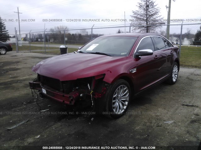 1FAHP2J84DG100829 - 2013 FORD TAURUS LIMITED RED photo 2
