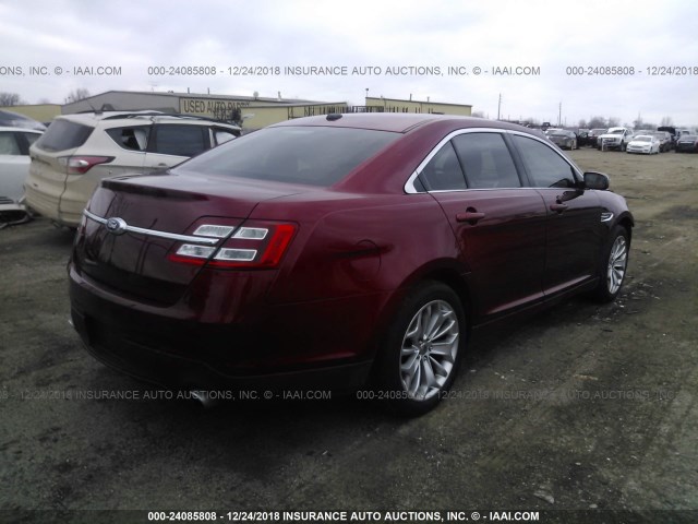 1FAHP2J84DG100829 - 2013 FORD TAURUS LIMITED RED photo 4