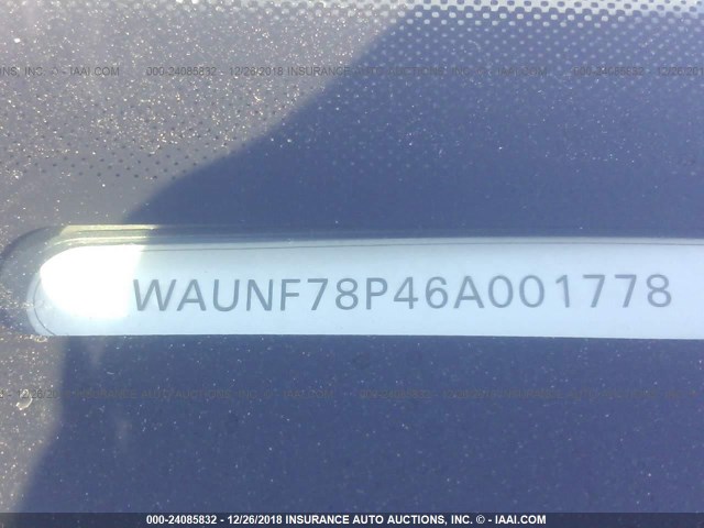 WAUNF78P46A001778 - 2006 AUDI A3 2.0 PREMIUM SILVER photo 9