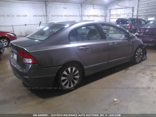 1HGFA16999L028797 - 2009 HONDA CIVIC EXL GRAY photo 4