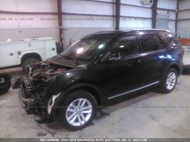 1FM5K7D83GGB71220 - 2016 FORD EXPLORER XLT BLACK photo 2