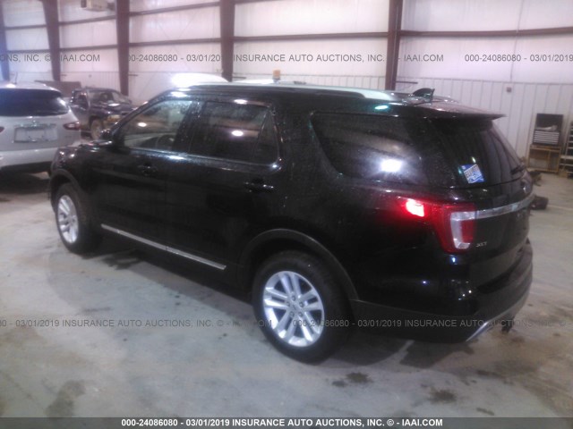 1FM5K7D83GGB71220 - 2016 FORD EXPLORER XLT BLACK photo 3