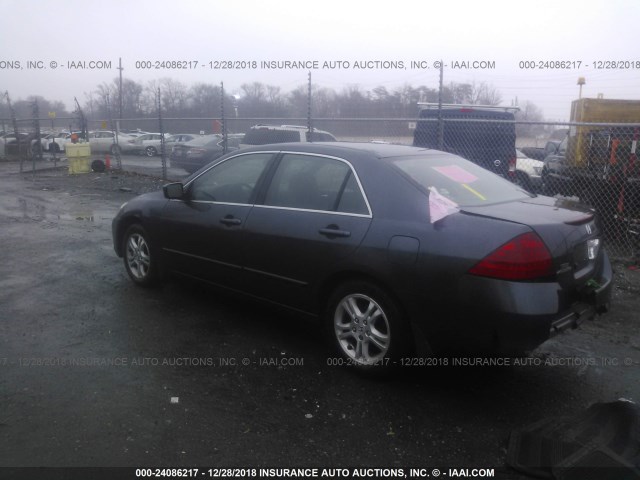 1HGCM56377A184388 - 2007 HONDA ACCORD GRAY photo 3