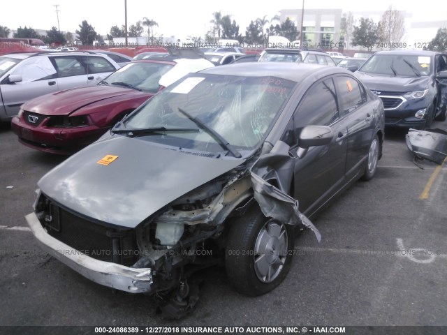 JHMFA36267S020929 - 2007 HONDA CIVIC HYBRID Pewter photo 2