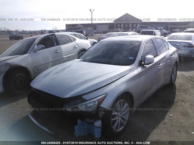 JN1BV7AP9FM332845 - 2015 INFINITI Q50 PREMIUM/SPORT SILVER photo 2