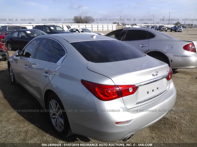 JN1BV7AP9FM332845 - 2015 INFINITI Q50 PREMIUM/SPORT SILVER photo 3