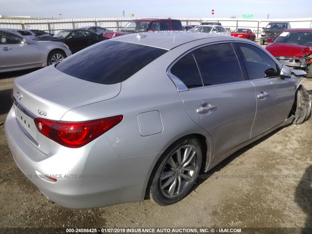 JN1BV7AP9FM332845 - 2015 INFINITI Q50 PREMIUM/SPORT SILVER photo 4