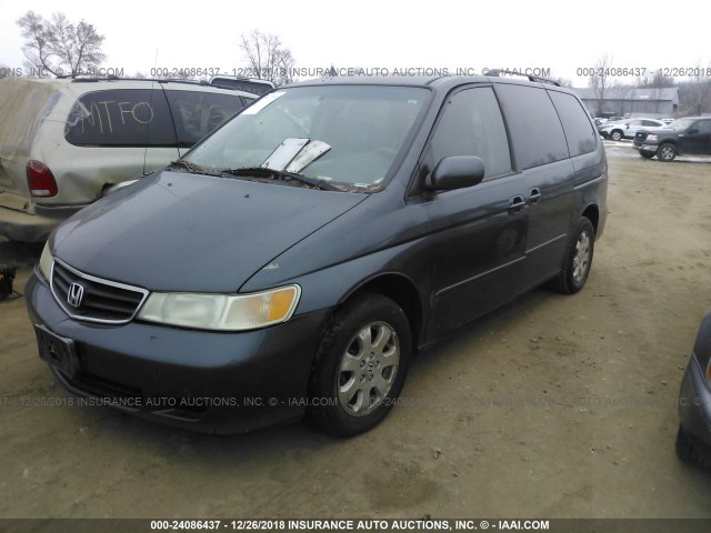 5FNRL18083B036873 - 2003 HONDA ODYSSEY EXL BLUE photo 2