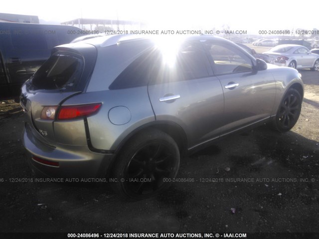 JNRBS08W64X404204 - 2004 INFINITI FX45 GRAY photo 4