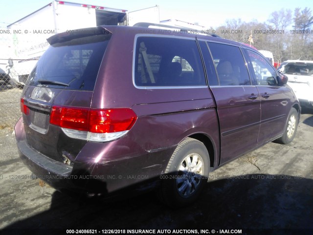 5FNRL38788B084390 - 2008 HONDA ODYSSEY EXL RED photo 4