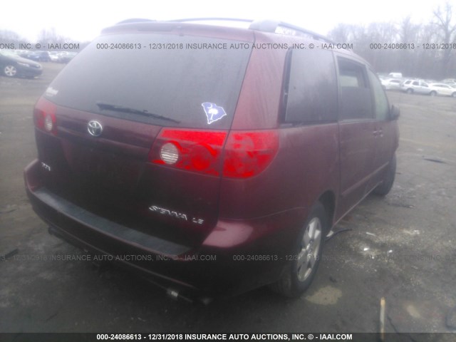 5TDZK23C59S269561 - 2009 TOYOTA SIENNA CE/LE RED photo 4