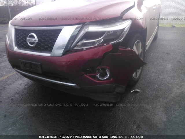 5N1AR2MM0EC682074 - 2014 NISSAN PATHFINDER S/SV/SL/PLATINUM RED photo 6