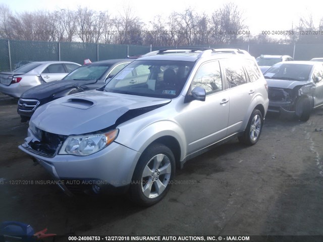 JF2SHGGCXBH746522 - 2011 SUBARU FORESTER TOURING SILVER photo 2