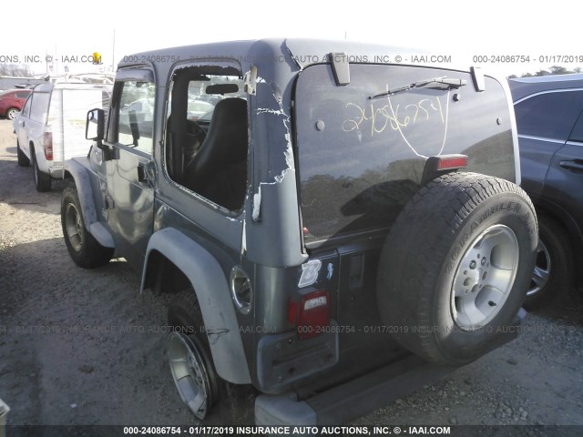 1J4FA49S82P715194 - 2002 JEEP WRANGLER / TJ SPORT BLUE photo 3