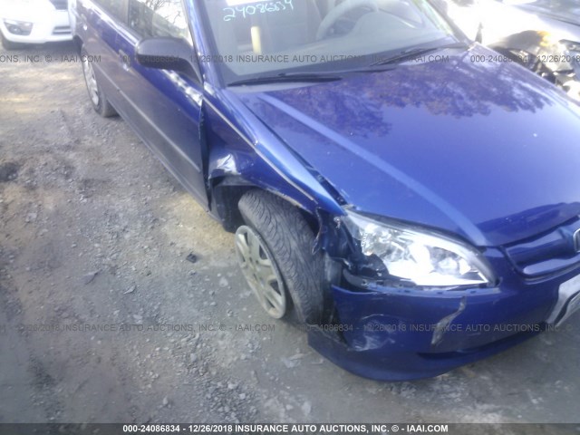 2HGES16325H578757 - 2005 HONDA CIVIC DX VP BLUE photo 6