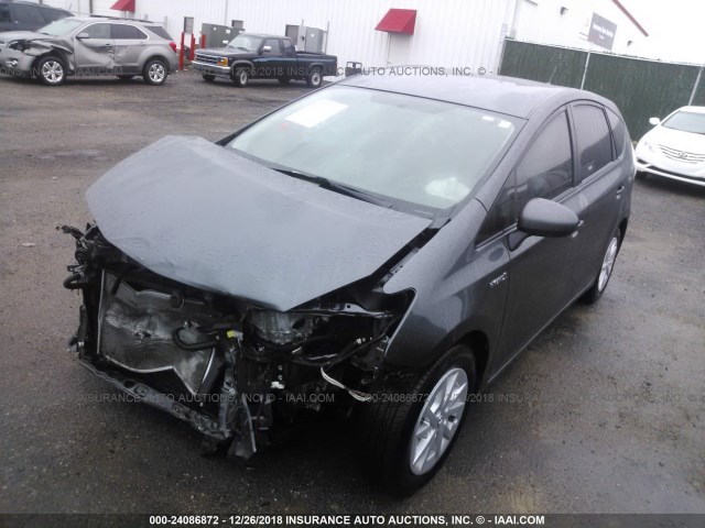 JTDZN3EU5D3266947 - 2013 TOYOTA PRIUS V GRAY photo 2