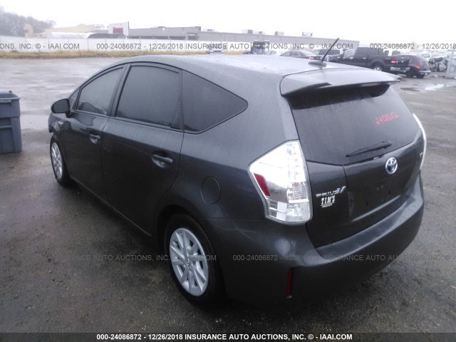 JTDZN3EU5D3266947 - 2013 TOYOTA PRIUS V GRAY photo 3