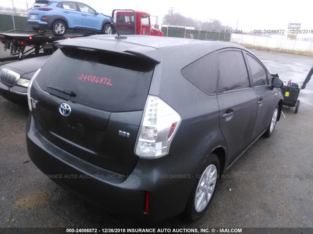 JTDZN3EU5D3266947 - 2013 TOYOTA PRIUS V GRAY photo 4