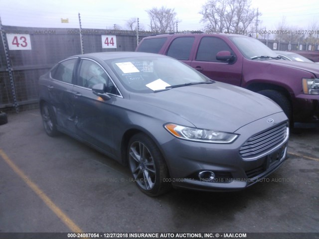 3FA6P0D97ER391661 - 2014 FORD FUSION TITANIUM GRAY photo 1