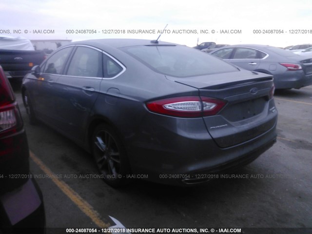 3FA6P0D97ER391661 - 2014 FORD FUSION TITANIUM GRAY photo 3