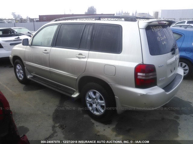 JTEHF21A930137460 - 2003 TOYOTA HIGHLANDER LIMITED TAN photo 3