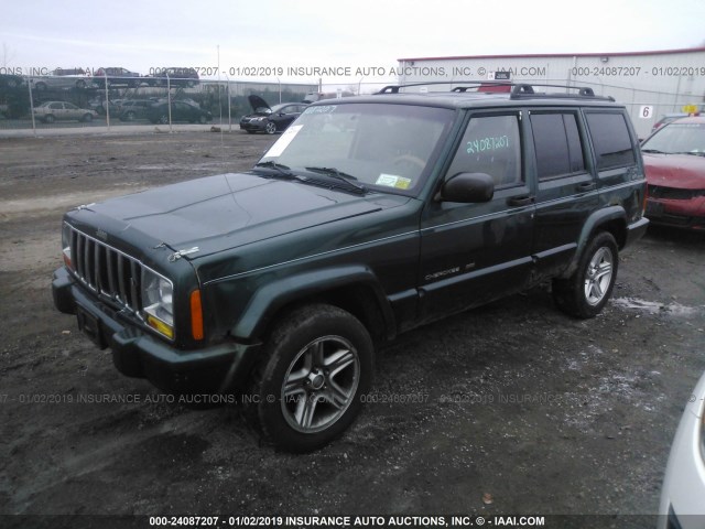 1J4FF68S6YL240756 - 2000 JEEP CHEROKEE LIMITED GREEN photo 2