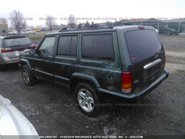 1J4FF68S6YL240756 - 2000 JEEP CHEROKEE LIMITED GREEN photo 3