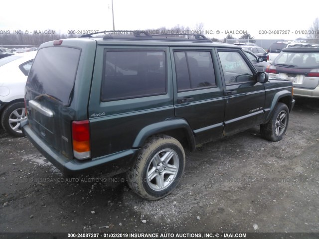 1J4FF68S6YL240756 - 2000 JEEP CHEROKEE LIMITED GREEN photo 4