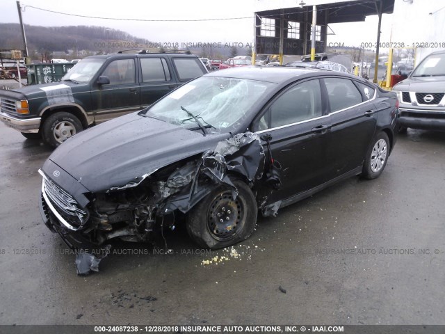 1FA6P0G70E5397394 - 2014 FORD FUSION S BLACK photo 2