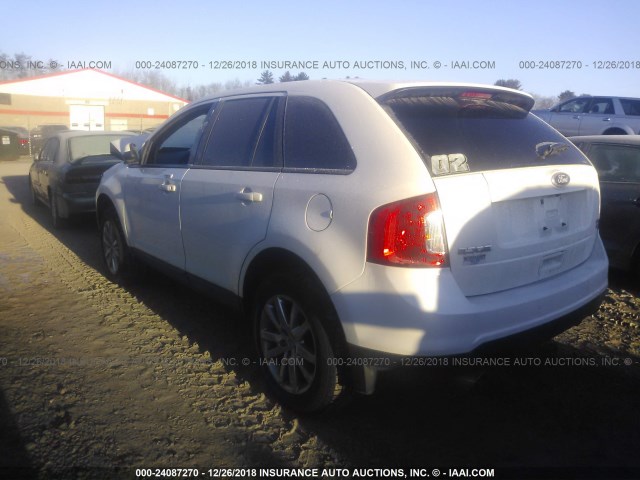 2FMDK4JC2DBB68539 - 2013 FORD EDGE SEL WHITE photo 3