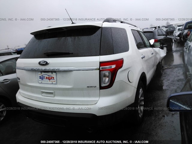 1FM5K8D86EGB22080 - 2014 FORD EXPLORER XLT WHITE photo 4