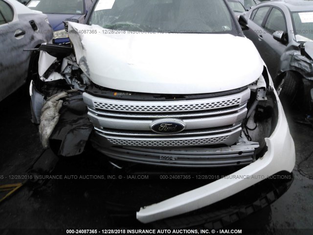 1FM5K8D86EGB22080 - 2014 FORD EXPLORER XLT WHITE photo 6