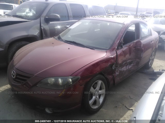 JM1BK323X51276490 - 2005 MAZDA 3 S RED photo 2