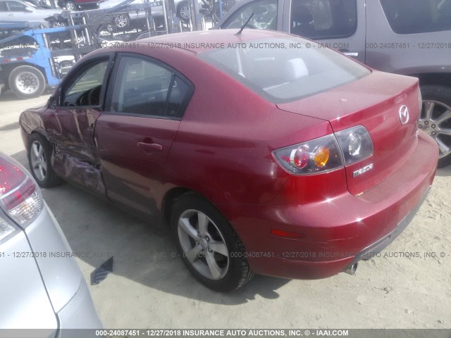 JM1BK323X51276490 - 2005 MAZDA 3 S RED photo 3