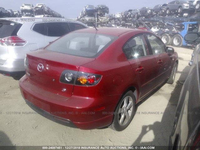 JM1BK323X51276490 - 2005 MAZDA 3 S RED photo 4