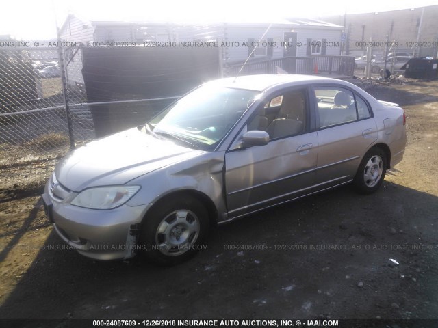 JHMES96665S010607 - 2005 HONDA CIVIC HYBRID SILVER photo 2