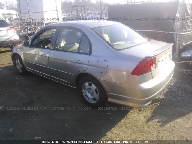 JHMES96665S010607 - 2005 HONDA CIVIC HYBRID SILVER photo 3