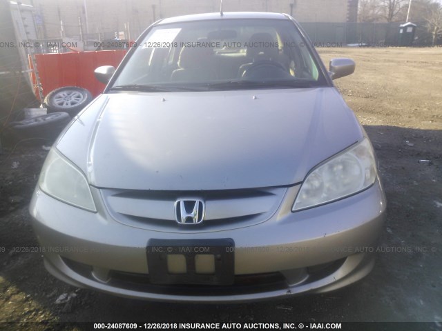 JHMES96665S010607 - 2005 HONDA CIVIC HYBRID SILVER photo 6