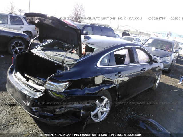 1G1ZB5ST6GF293635 - 2016 CHEVROLET MALIBU LS BLACK photo 4