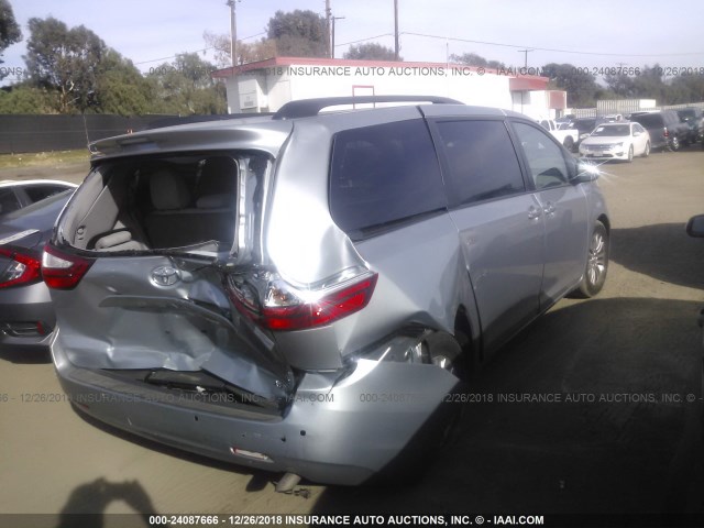 5TDYK3DC2FS674630 - 2015 TOYOTA SIENNA XLE/LIMITED GRAY photo 4