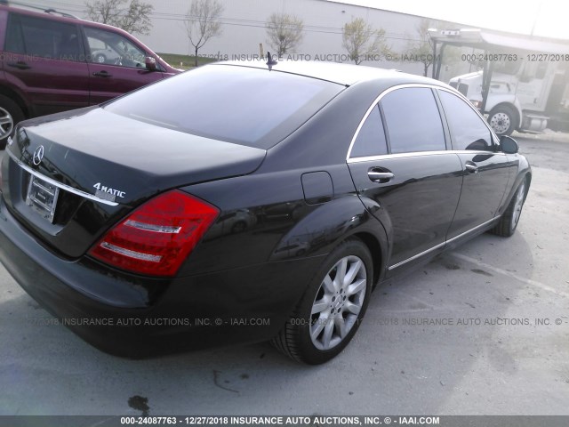 WDDNG86XX7A120581 - 2007 MERCEDES-BENZ S 550 4MATIC BLACK photo 4