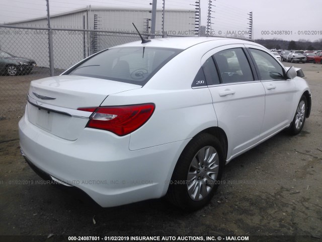 1C3CCBAB7EN212473 - 2014 CHRYSLER 200 LX WHITE photo 4