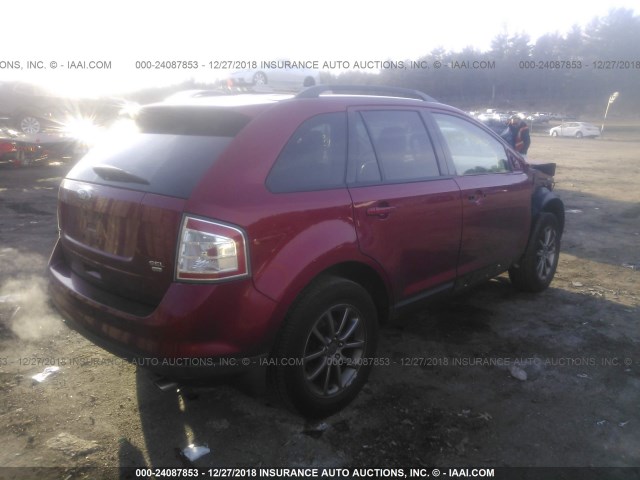 2FMDK48CX8BB26373 - 2008 FORD EDGE SEL MAROON photo 4