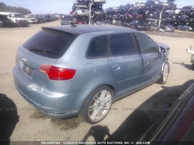 WAUHF78P27A076848 - 2007 AUDI A3 2 BLUE photo 4