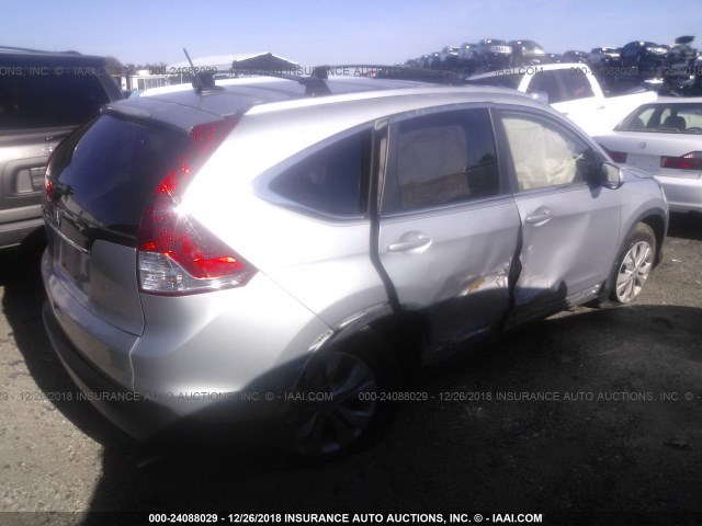 5J6RM3H71CL006787 - 2012 HONDA CR-V EXL SILVER photo 4