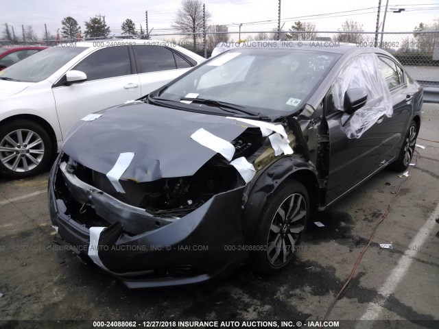 2HGFB2F96FH506430 - 2015 HONDA CIVIC EXL GRAY photo 2