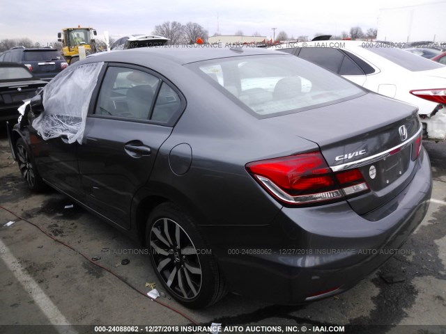 2HGFB2F96FH506430 - 2015 HONDA CIVIC EXL GRAY photo 3