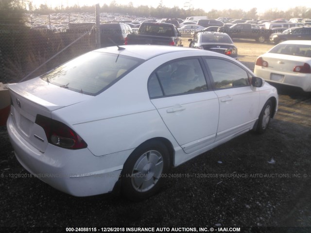 JHMFA36208S010544 - 2008 HONDA CIVIC HYBRID Unknown photo 4