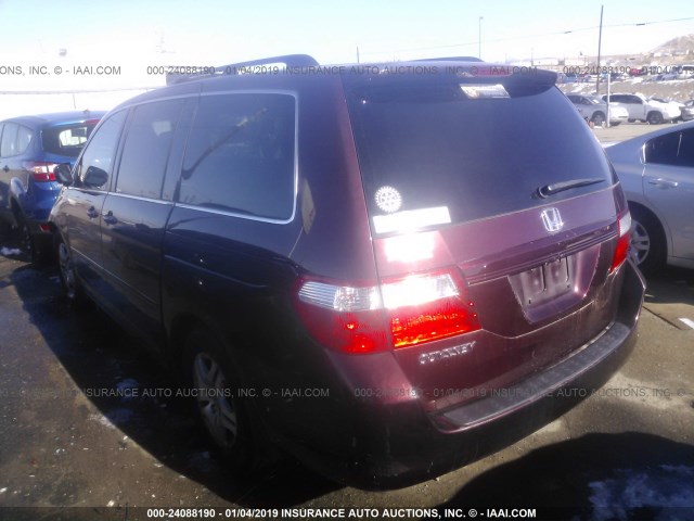 5FNRL38627B460930 - 2007 HONDA ODYSSEY EXL PURPLE photo 3