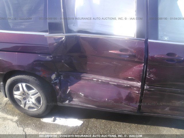 5FNRL38627B460930 - 2007 HONDA ODYSSEY EXL PURPLE photo 6